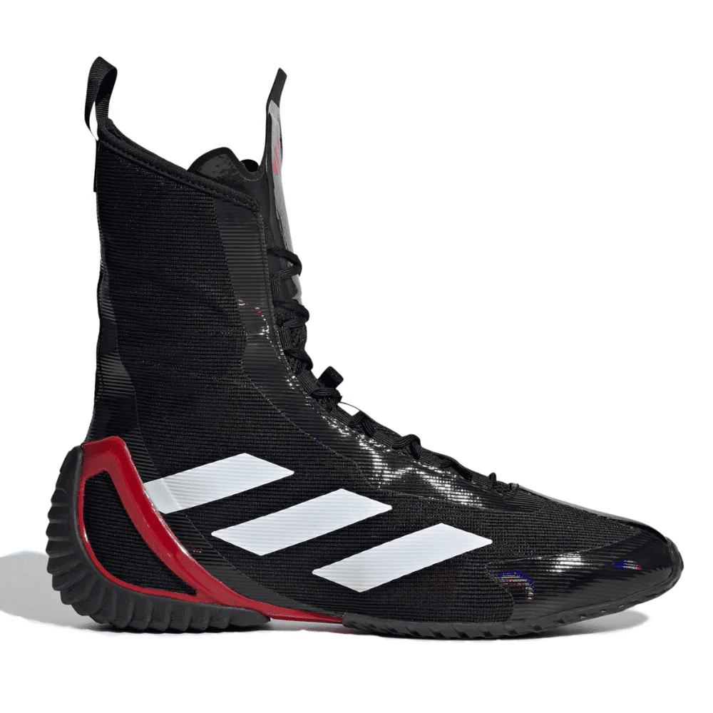 adidas Speedex Ultra Boxing Shoes Black/White/Red - Image 3