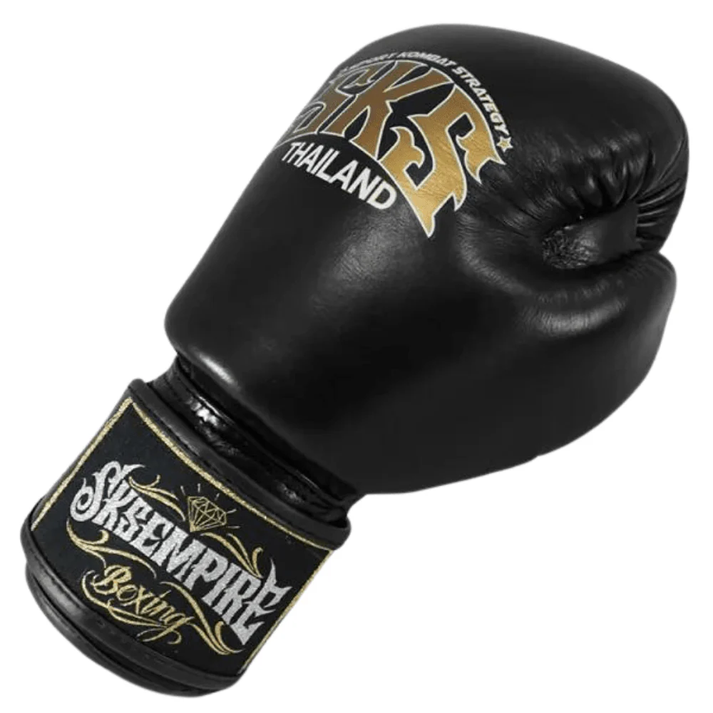 SKS Black Muay Thai Boxing Gloves - Image 3